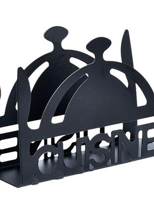 Салфетница настольная cuisine r99892-4 металлическая 14×9 см черная