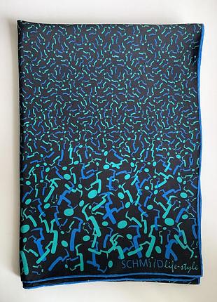 Люксовий вінтажний шовковий шарф schmidt life-style (швейцарія), 100% silk twill, ручний роуль