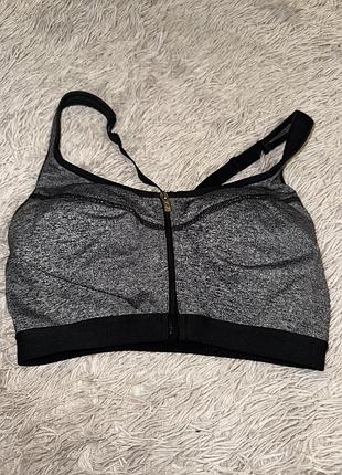 Топ жіночий спортивний victoria's secret сірий з чашкою