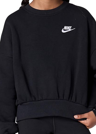 Світшот nike на флісі вкорочений оригінал розмір m (137-146 см) чорний худі кофта