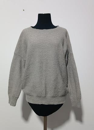 Moss copenhagen, 1/s женский мохеровый пуловер, серо-зелёный