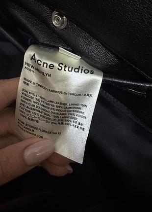 Куртка жіноча acne studios шкіряна чорна 4
