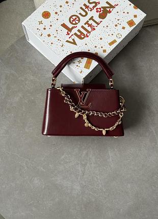 Сумка capucines east-west mini grenat red