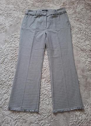 Брюки weekend max mara в гусячу лапку з бахрамою