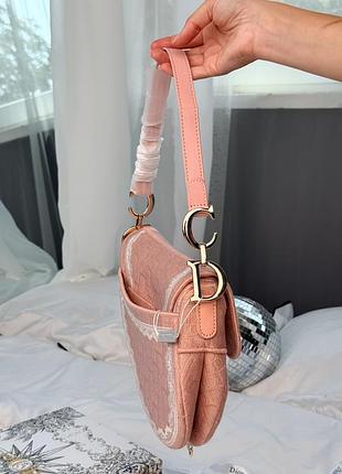 Сумка saddle bag toile de jouy pink 3