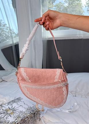 Сумка saddle bag toile de jouy pink 6