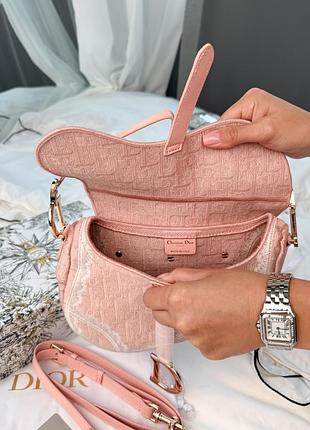 Сумка saddle bag toile de jouy pink 7