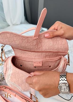 Сумка saddle bag toile de jouy pink 8