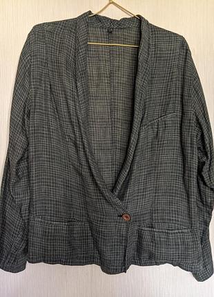 Тонкий льняной жакет emporio armani. разм. xl