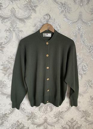 Оригінальний вовняний кардиган ballantyne premium merino 2000 з золотими ґудзиками
