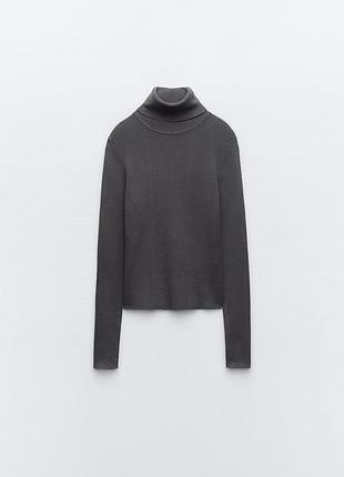 Графітовий водолазка гольф лонгслив zara