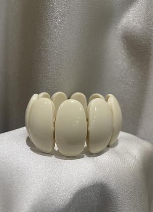Масивний кремовий браслет з овальними ланками