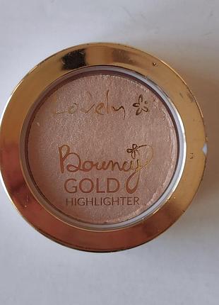 Хайлайтер для лица lovely bouncy gold highlighter новый
