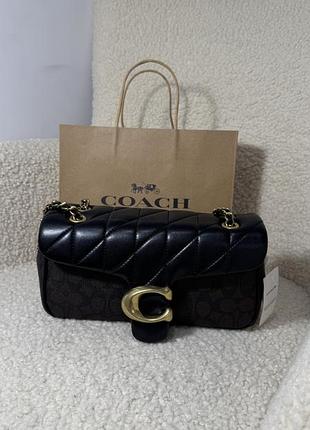 Сумка жіноча coach чорна стьобана