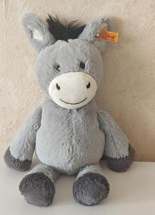 Оригинальная мягкая игрушка ослик dinkie немецкого бренда steiff