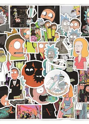 Набор стикеров год и морти 50 шт (rick and morty)