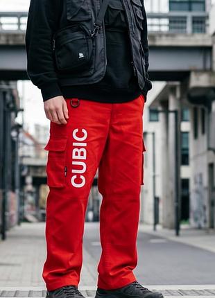 Яркие красные карго-штаны fristads kansas в стиле urban workwear / streetwear 🔴