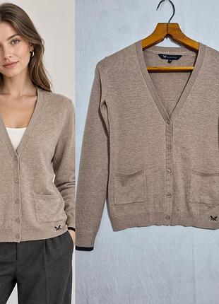Вязаный кардиган прямого кроя из смеси котона и шерсти  crew clothing  company