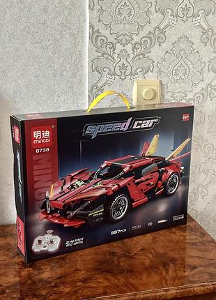 Конструктор на радіокеруванні speed car mingdi 8738 червоний спорткар, 337 деталей