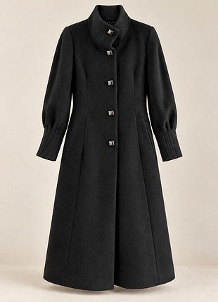 Пальто stella polare 100% шерсть, р. 44, s–m/l, чёрное