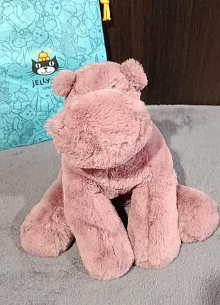 Бегемот джелликет с мешочком пыльником, jellycat 10