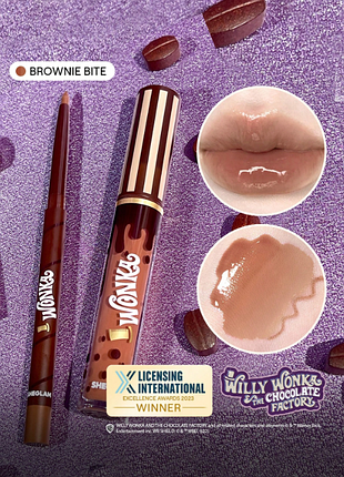 Sheglam cocoa kiss lip duo brownie bite — блиск + олівець для губ (6329)