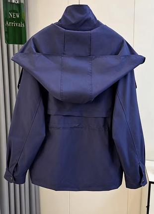 Плащ укорочений жіночий синій navy, куртка 3