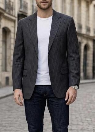 Шерстяной пиджак hugo boss super 120 (100% натуральная шерсть), размер 027 (l/xl)