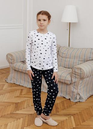 Пижама на девочку-подростку - звездочки - family look мама/донька