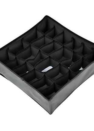 Коробка-органайзер для белья и аксессуаров stenson r94628-24 на 24 отделения 30×30×10 см темно-серый