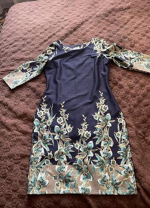 Вечірня сукня міді з квітами cma oncu dress (розмір 46)