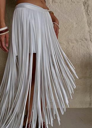 Асиметрична спідниця з бахромою zara zw collection