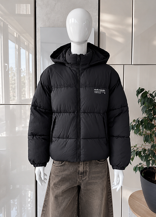 Pull and bear тепла стьобана куртка з капюшоном 7