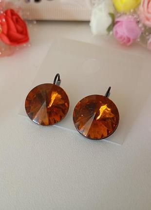 Сережки коричньові 6