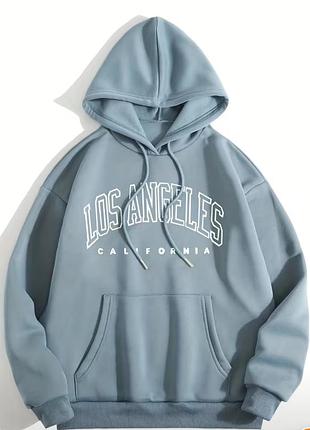 Худі жіноче блакитне з написом los angeles