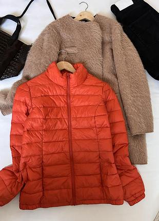Куртка пуховик оранжевый неон up fasion.