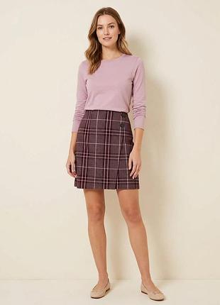 Брендова темно-рожева спідниця "marks&amp;spencer" у клітинку. розмір uk10/eur38.