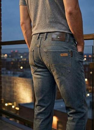 Оригинальные грузовые armani jeans мужские джинсы премиального класса утепленные на флисе