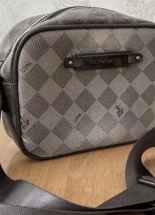 Сумка крос-боді u.s. polo assn сіра в клітинку