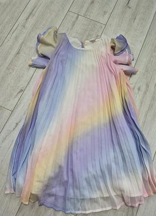 Плісована сукня з шифону, веселка h&m, 128