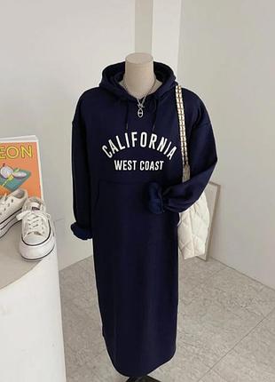 Спортивное платье худи капюшонка