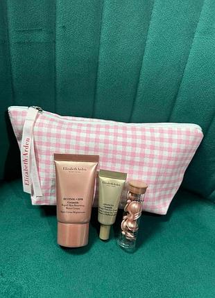 Жіночий подарунковий набір elizabeth arden ceramide retinol + hpr: крем для обличчя, капсули, крем для очей та косметичка