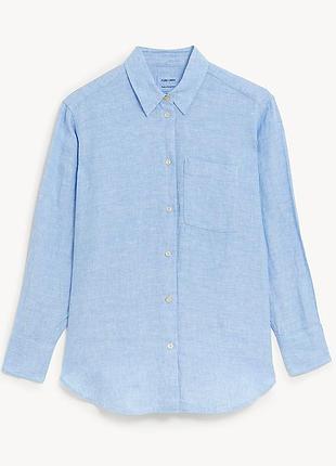 Льняная рубашка оверсайз от marks &amp; spencer, 100% лен