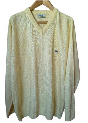 Вінтажний светр chemise lacoste xxl пуловер оверсайз жовтий лімонний original france