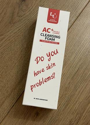 W.skin laboratory ac+ trouble clearing cleansing foam (об'єм 150 мл