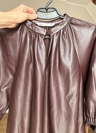 Блуза zara з екошкіри