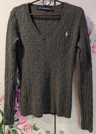 Шерстяной свитер 100 шерсть ягненка ralph lauren sport