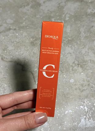🍊 освітлювальний крем для шкіри навколо очей bioaqua vitamin c eye cream, 20 г