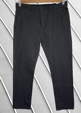 Мужские новые брюки terranova w36 xl 52 террановая графитовые темно-серые хлопковые брюки с биркой прямые terranova w36 xl