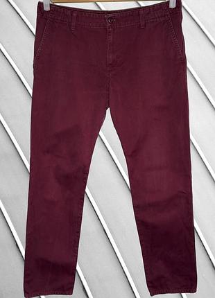 Чоловічі штани carhartt wip club pant w34 l32 l 50 кархарт чінос бургунді бордові штани прямі з логотипом carhartt wip w34